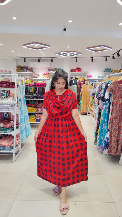 FRL008- 2 in 1 Maxi with Detachable Duppatta and Centre Zip