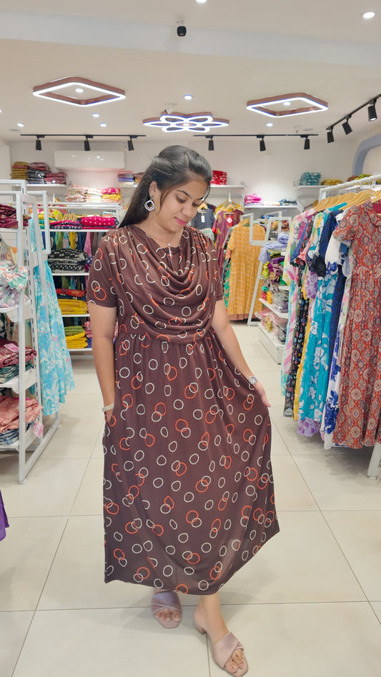 FRL007- 2 in 1 Maxi with Detachable Duppatta and Centre Zip