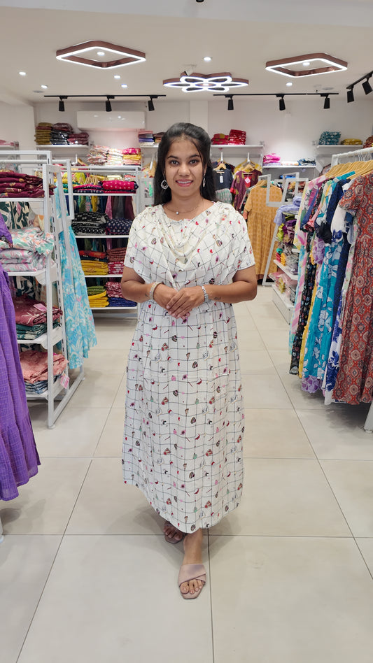 FRL009- 2 in 1 Maxi with Detachable Duppatta and Centre Zip