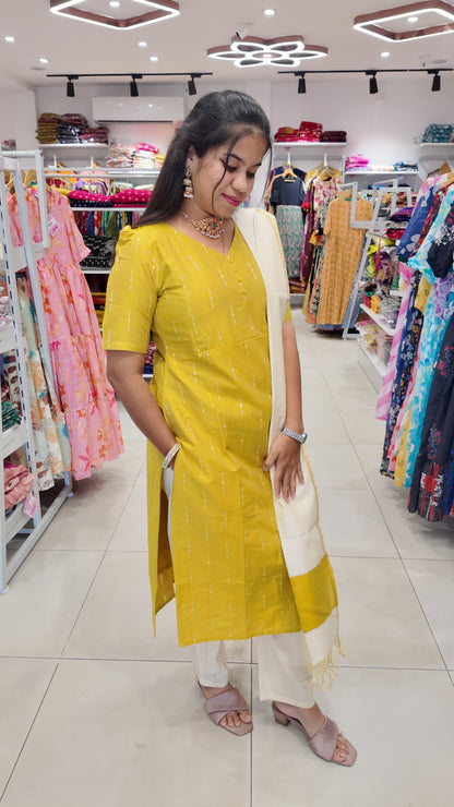 Premium Raw Silk Salwar Set-(Top,Bottom,Duppatta) Feeding FC0654