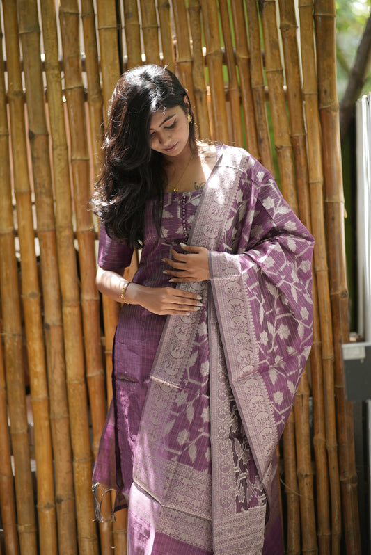 Premium Banarasi Salwar Set-(Top,Bottom,Duppatta)-Non Feeding Only