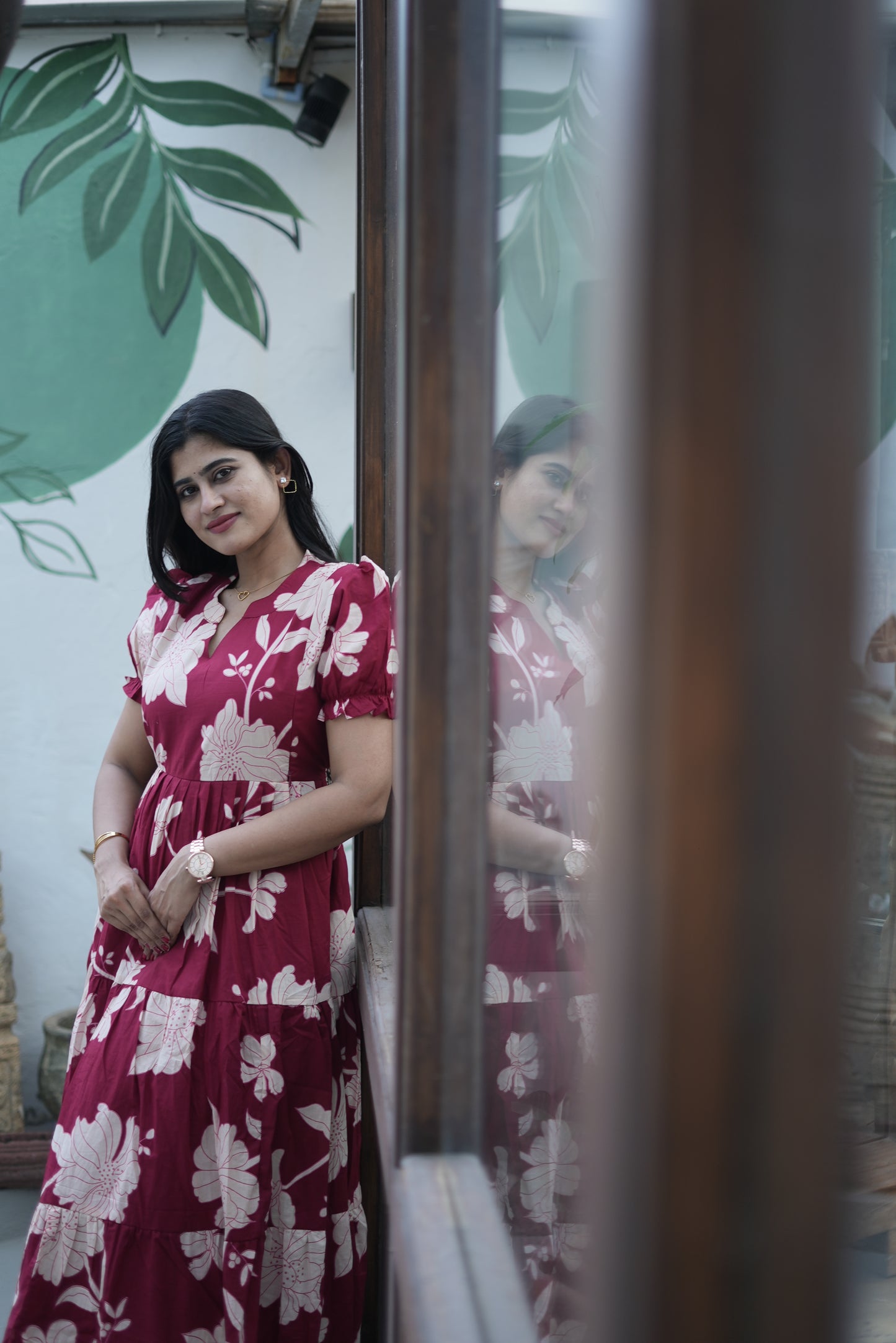 Premium Cotton Printed 3-Tier Maxi Dress | Size M-3XL FC0357