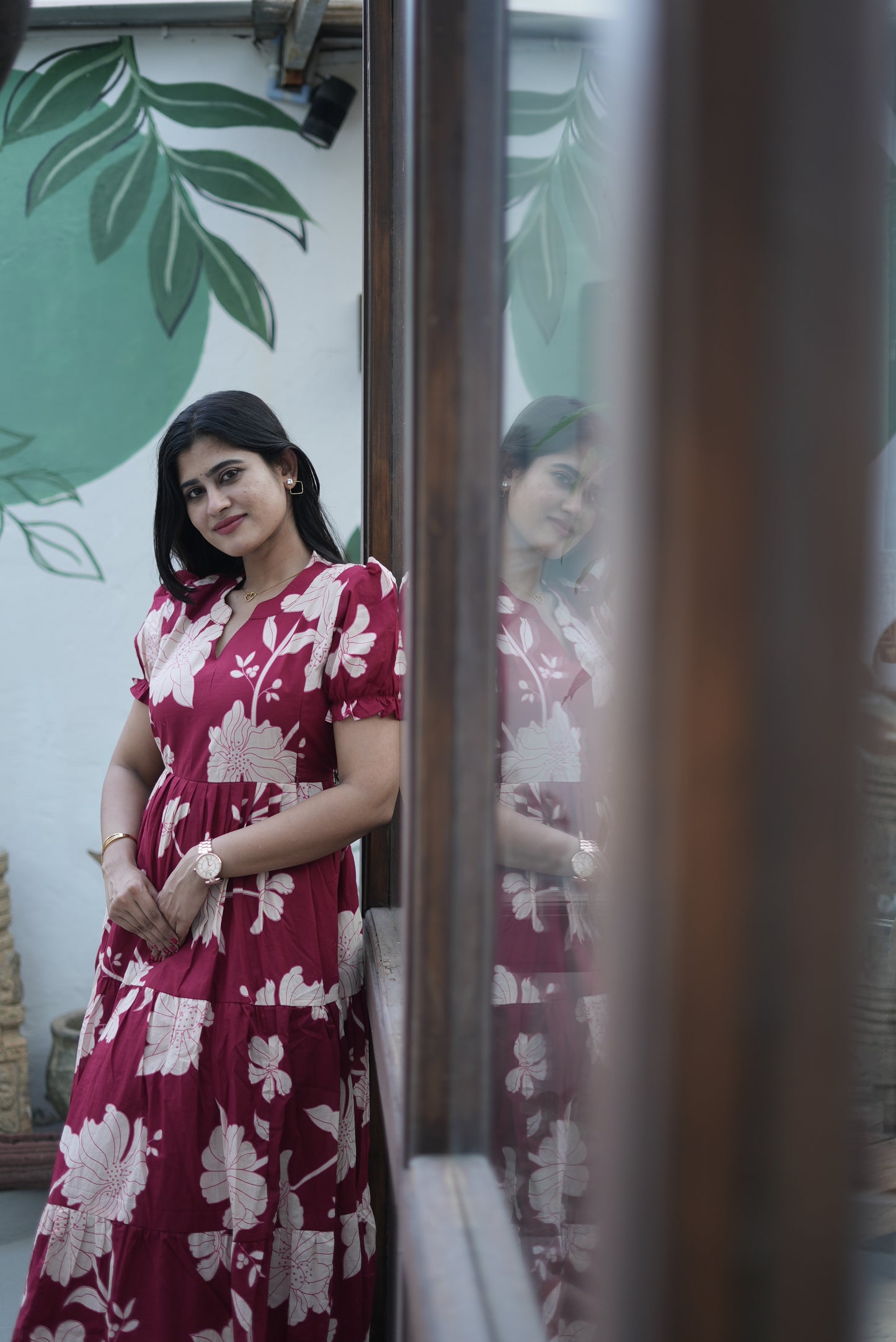 Premium Cotton Printed 3-Tier Maxi Dress | Size M-3XL FC0357