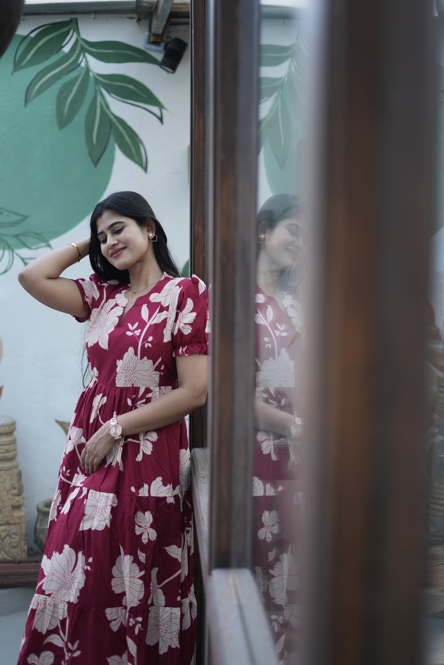 Premium Cotton Printed 3-Tier Maxi Dress | Size M-3XL FC0357