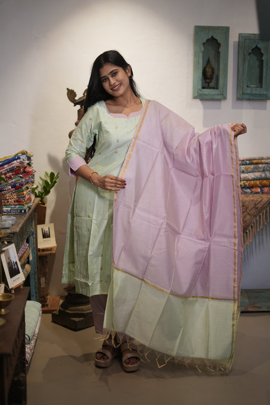 Premium Raw Silk Salwar Set-(Top,Bottom,Duppatta)-Non Feeding Only FC0353