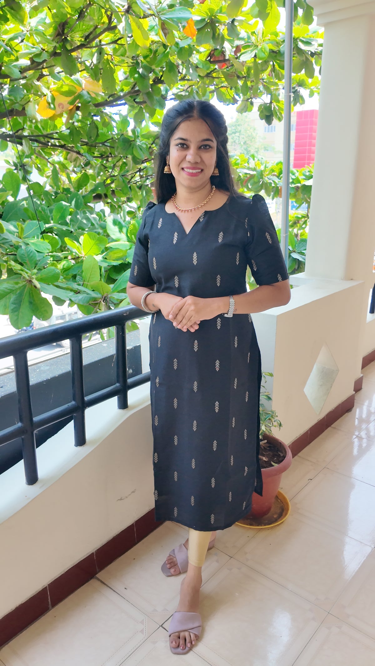 Premium Raw Silk Kurti (With Lining) Non-Feeding | Black