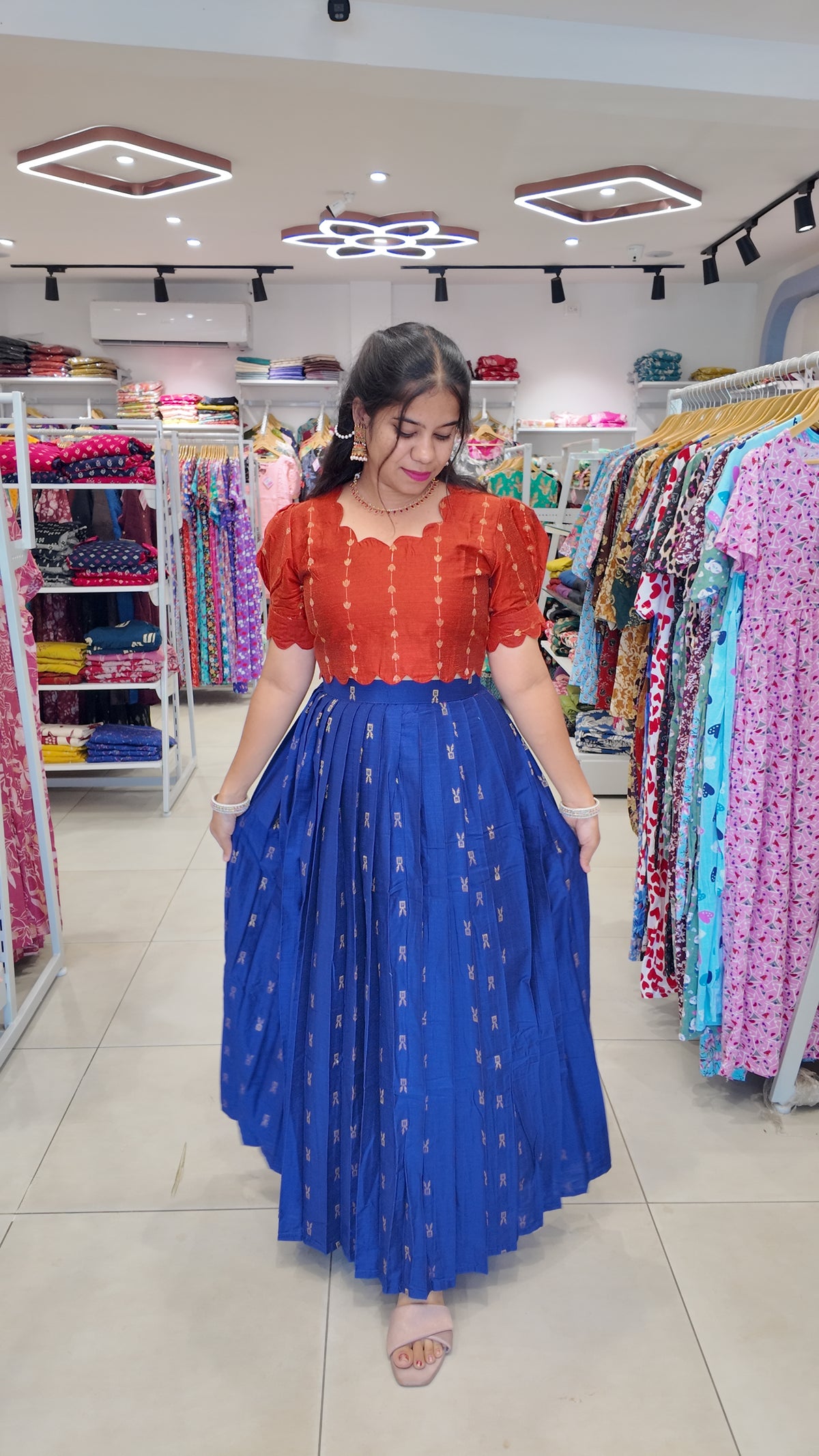 Nila-Crop Top and Skirt (With Lining)