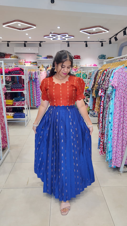 Nila-Crop Top and Skirt (With Lining)