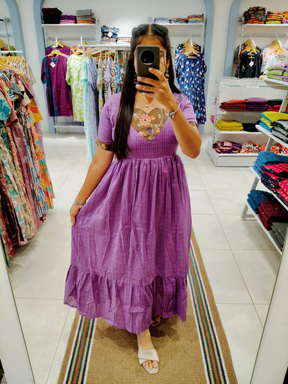 Premium Raw Silk Maxi| With Lining | Size M-3XL | Feeding only