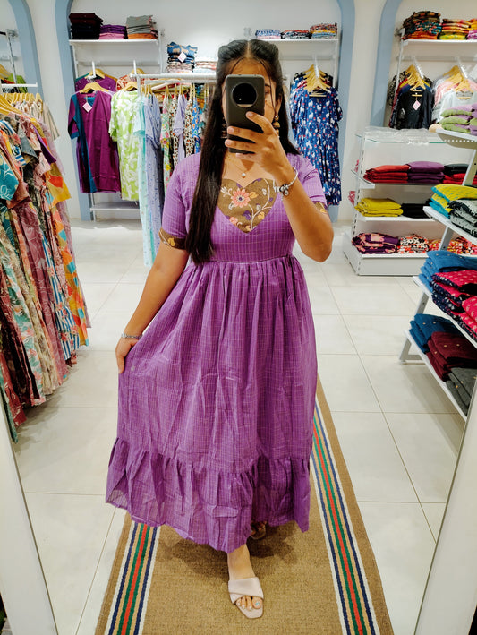 Premium Raw Silk Maxi| With Lining | Size M-3XL | Feeding only