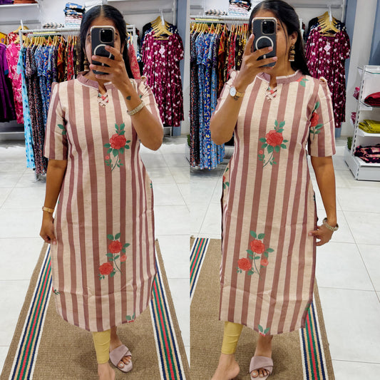 Premium Digital Printed Kurti (With Lining) Non-Feeding