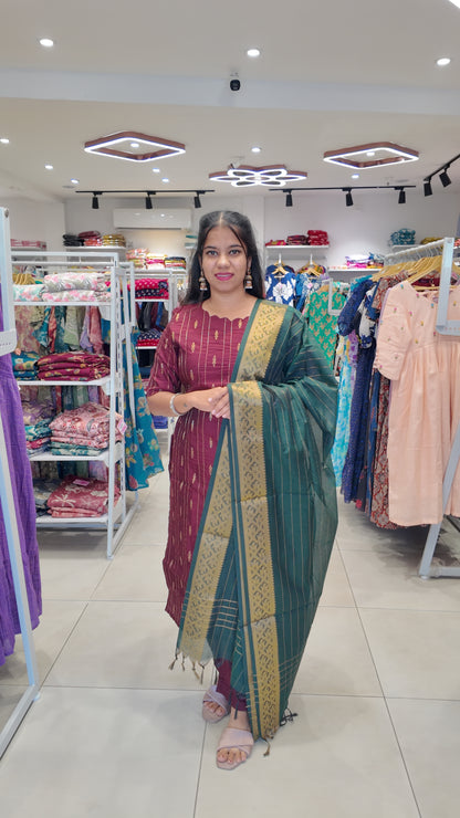 Premium Raw Silk Salwar Set-(Top,Bottom,Duppatta)-Non Feeding Only