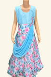 Flower Print Saree Frock - 07