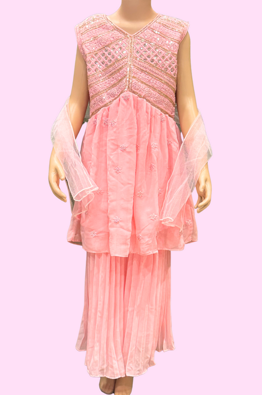 Sharara Suit with mirror and sequin work