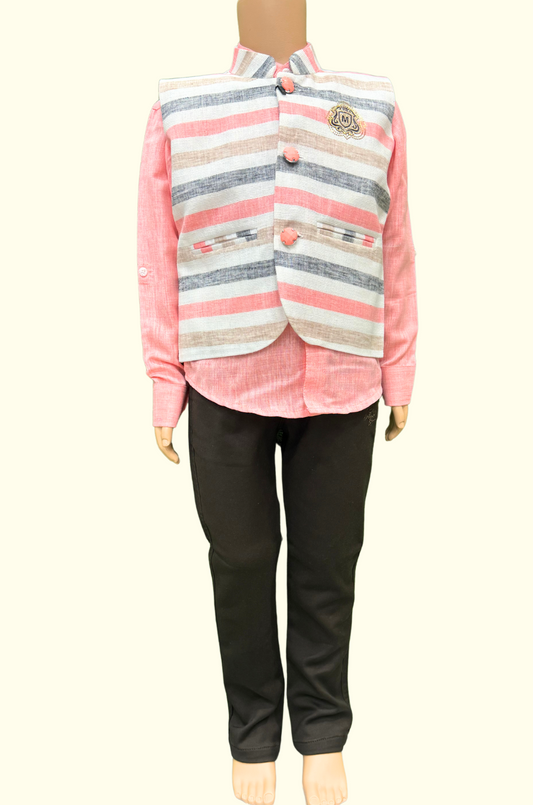 Sleeves Less Overcoat Set