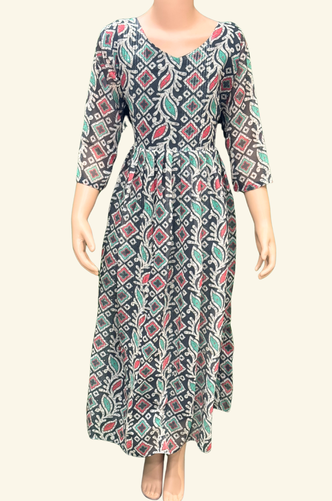 Designer Frock Puff And Full Sleeve 14