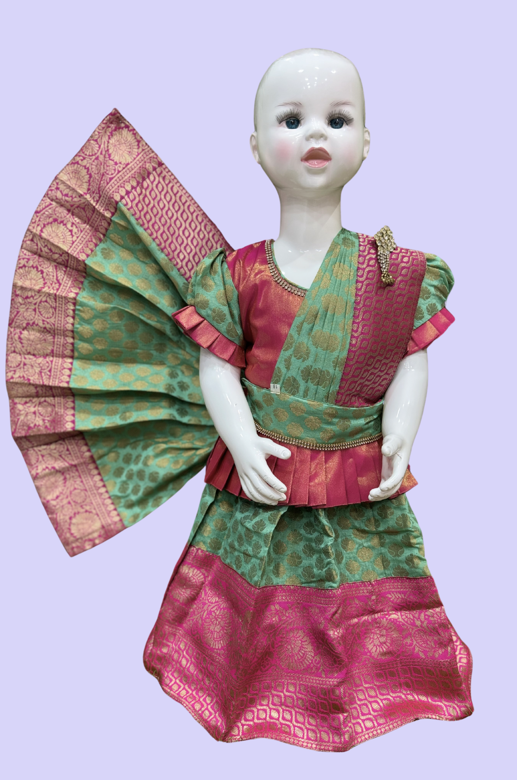 Half Saree Set Double Tone