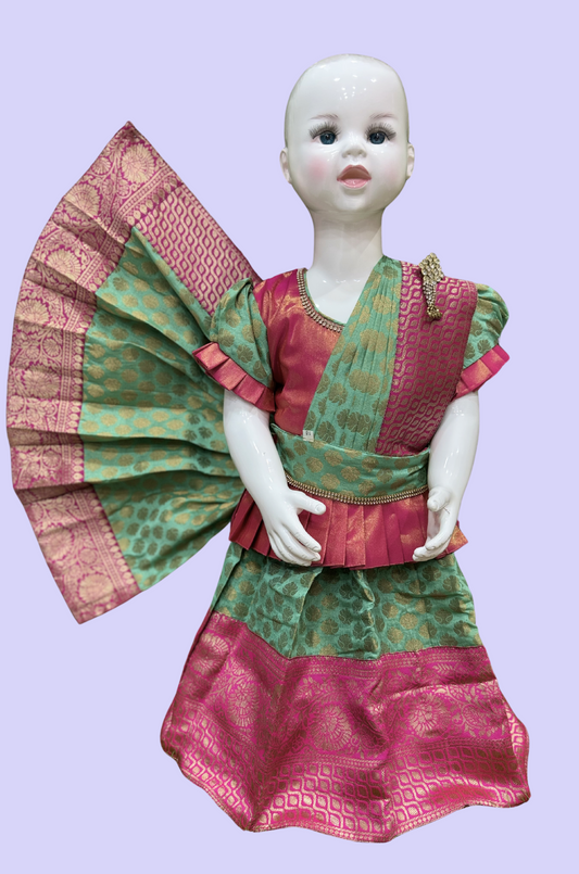 Half Saree Set Double Tone