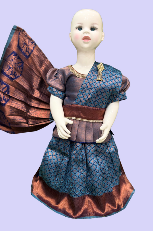 Half Saree Set Blue