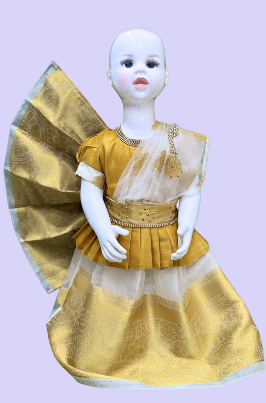Half Saree Set Gold