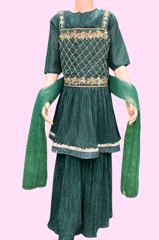 Sharara Suit with inner sleeve model