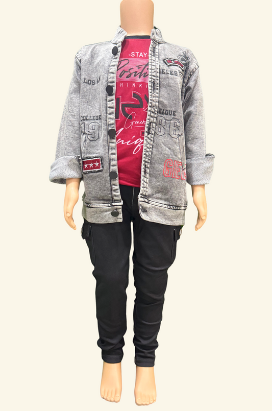 Gray Denim Set
