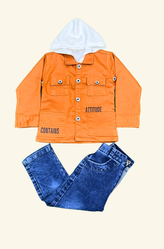 Denim Overcoat Set