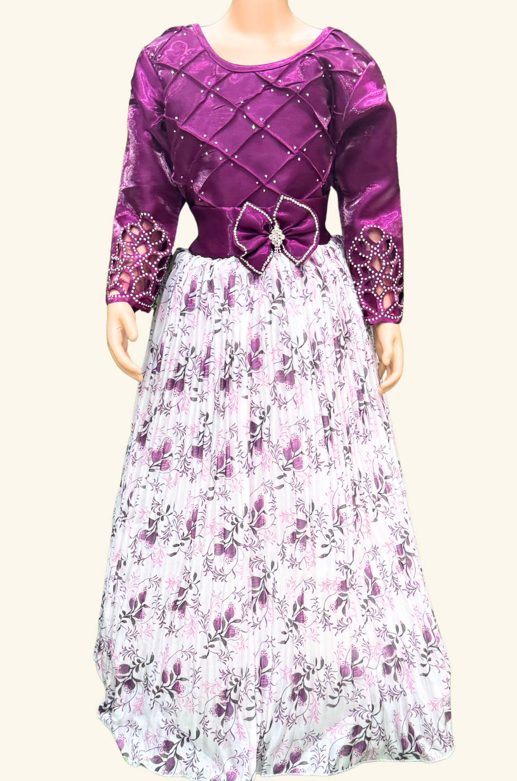 Checked Stone Full Frock-37
