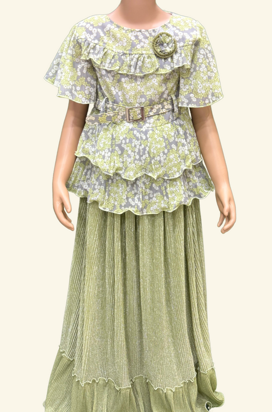 Printed Balloon Full Frock-27