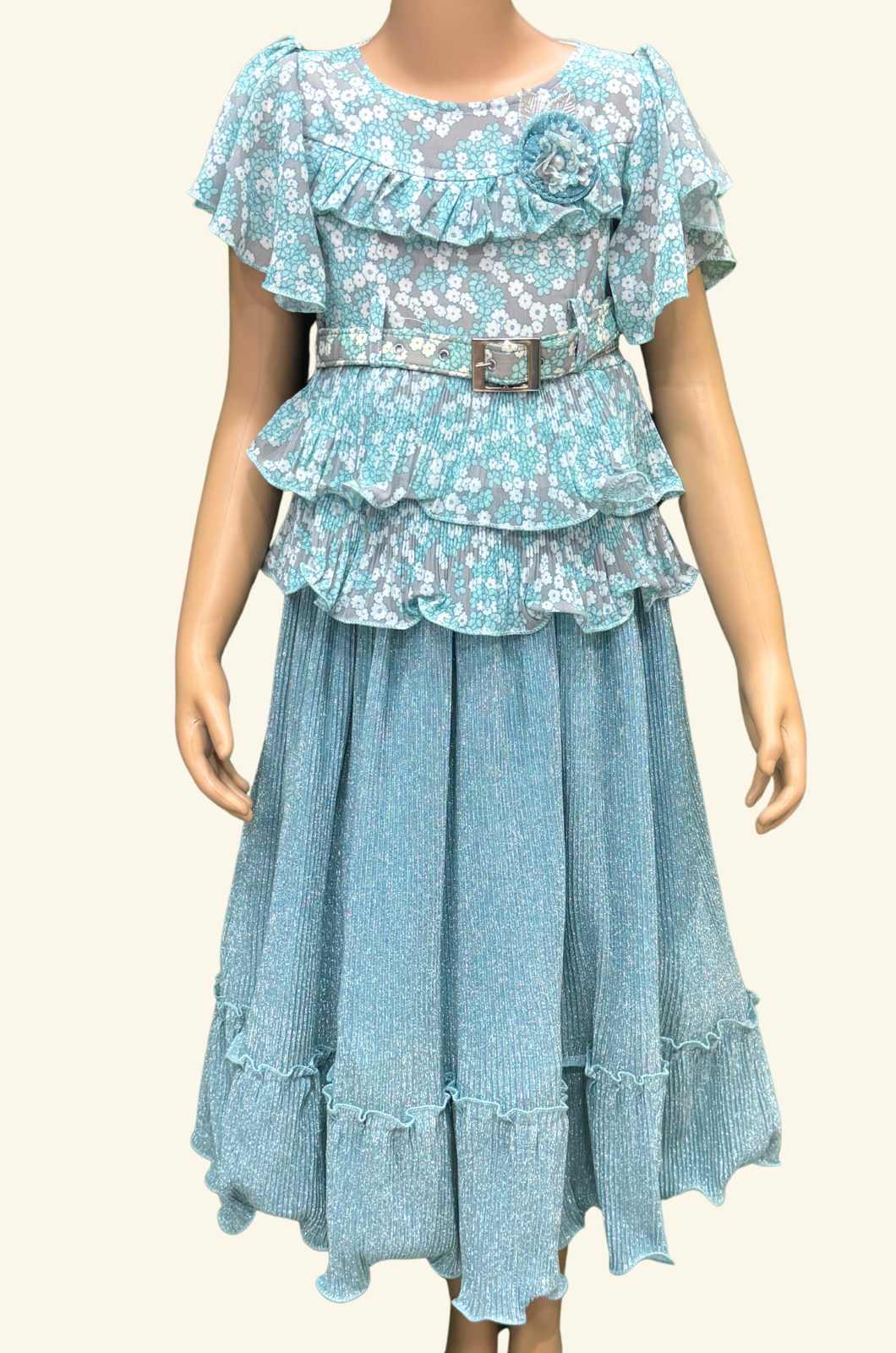 Printed Balloon Full Frock-27