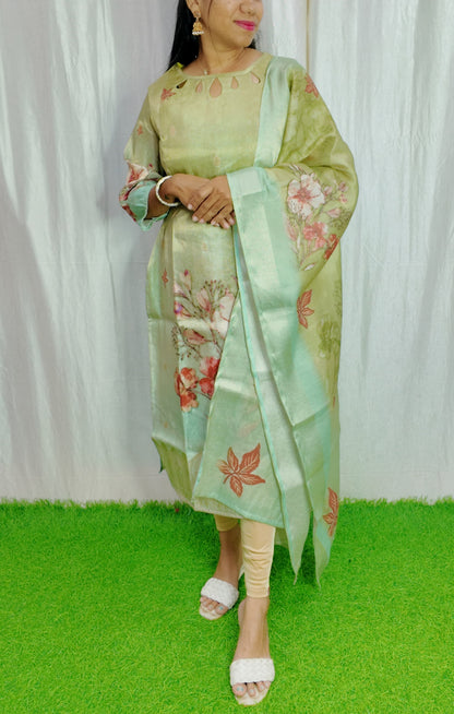 Premium Tissue Digital Printed  Kurti and Dupatta Set FC0130