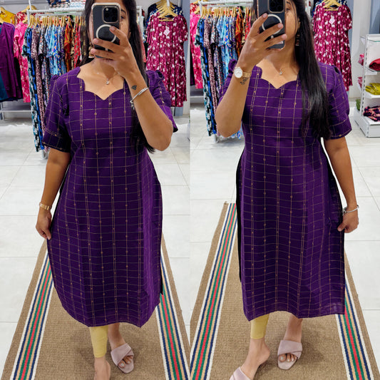 Premium Raw Silk Kurti (With Lining) Non-Feeding