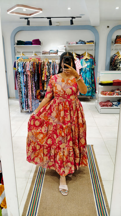 Premium Vatican Cotton 3-Tier Maxi Dress | M - 3XL