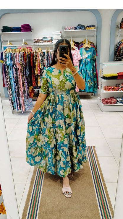 Premium Vatican Cotton 3-Tier Maxi Dress | M - 3XL