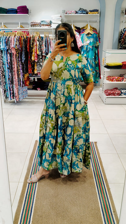 Premium Vatican Cotton 3-Tier Maxi Dress | M - 3XL