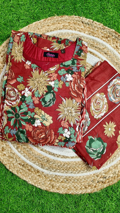 Premium Cotton Fabric Maxi and Duppata with Cotton lining FC0100