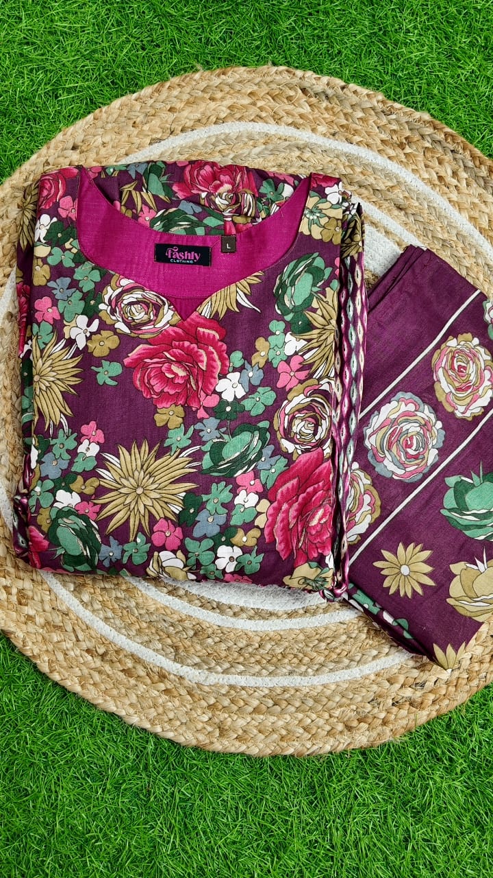 Premium Cotton Fabric Maxi and Duppata with Cotton lining FC0099
