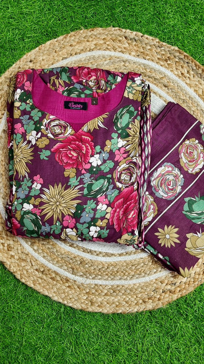 Premium Cotton Fabric Maxi and Duppata with Cotton lining FC0099