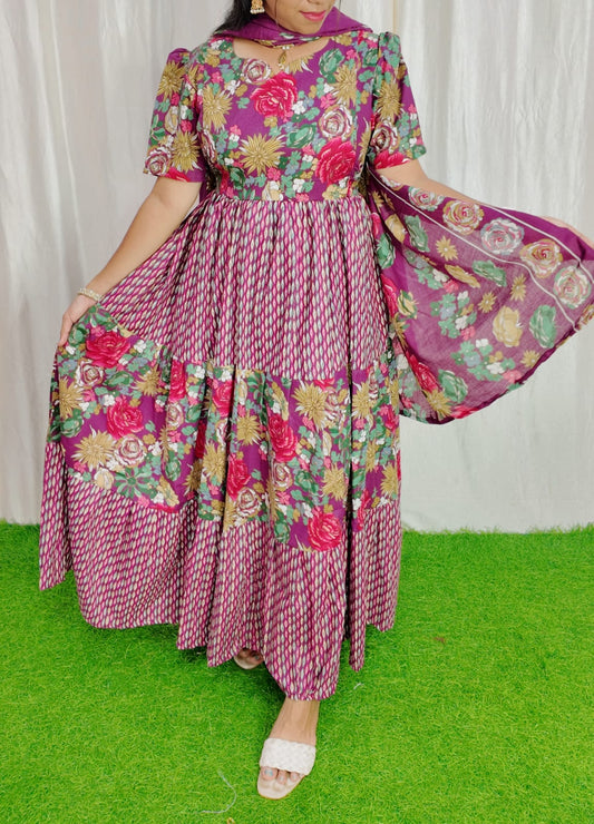 Premium Cotton Fabric Maxi and Duppata with Cotton lining FC0099