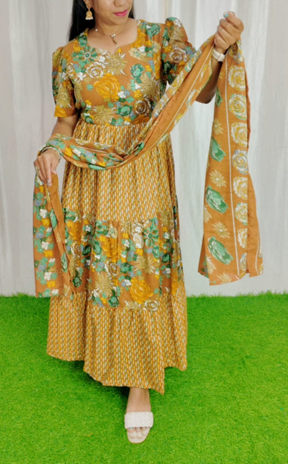 Premium Cotton Fabric Maxi and Duppata with Cotton lining FC0098