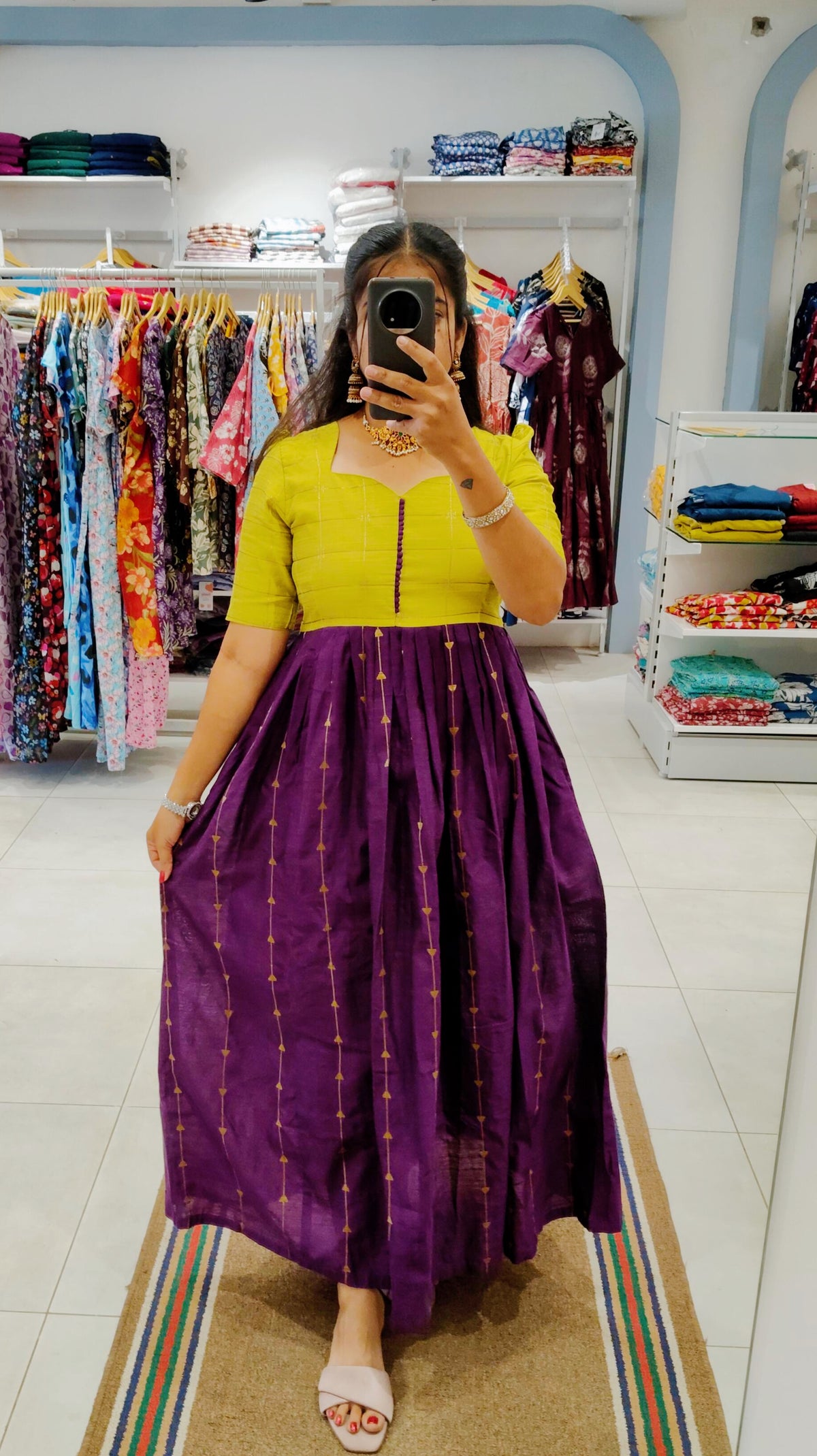Premium Raw Silk Festive Maxi with Lining Non Feeding Only
