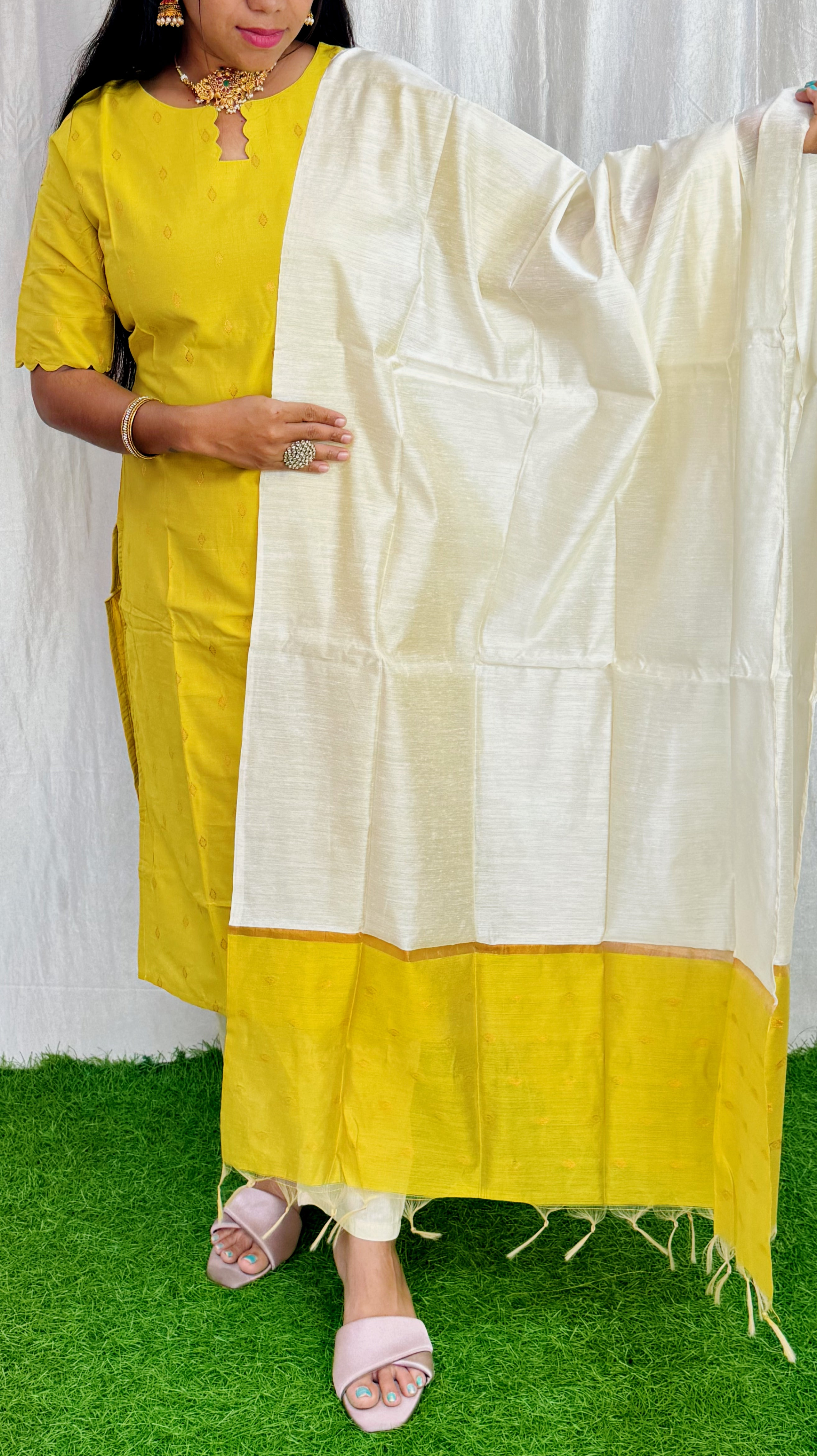 Premium Raw Silk Salwar Set-(Top,Bottom,Duppatta)-Non Feeding Only