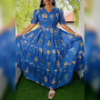 DIWALI MEGA SALE -BLUE WITH WHITE TONE Color Linen Digital Printed Maxi( with cotton Lining ) Length 52 inch
