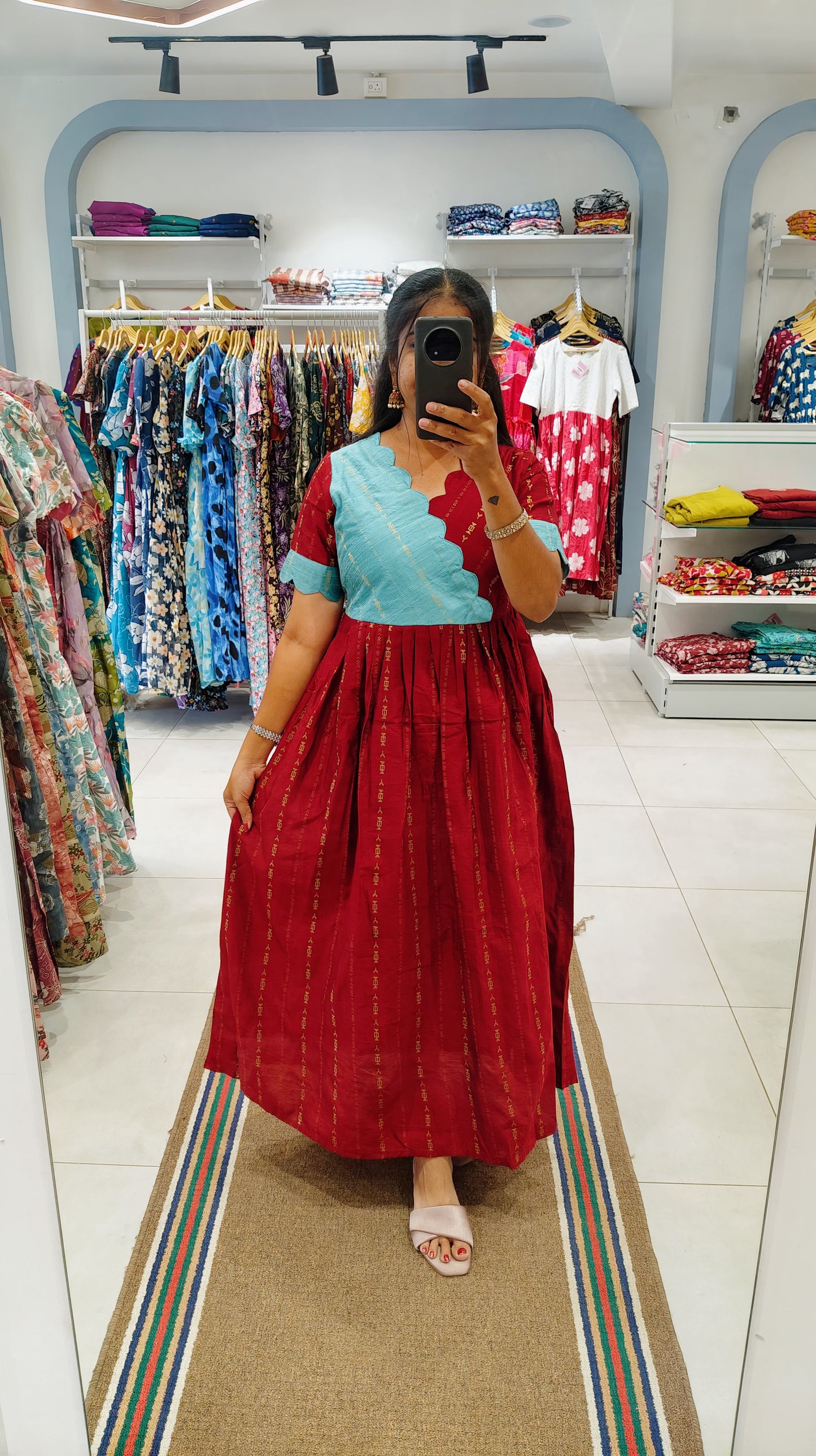 Premium Raw Silk Festive Maxi with Lining Non Feeding Only