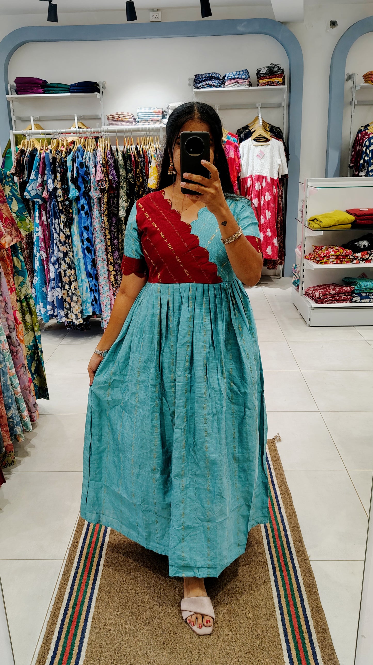 Premium Raw Silk Festive Maxi with Lining Non Feeding Only