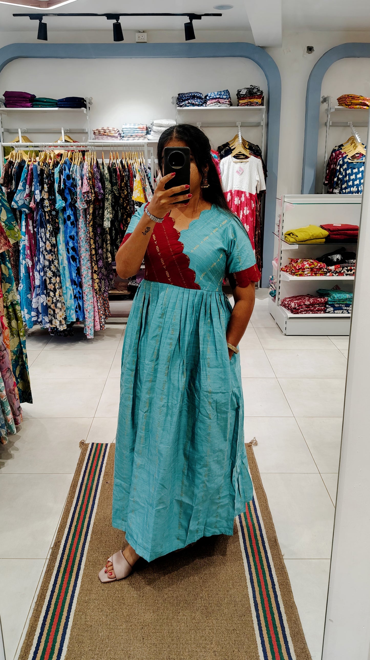 Premium Raw Silk Festive Maxi with Lining Non Feeding Only