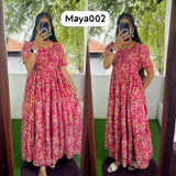 Maya Maxi-Feeding/Non feeding-Premium Heavy quality Georgette 3-Tier Maxi (With Lining)