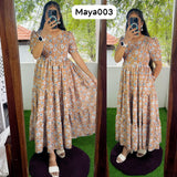 Maya Maxi-Feeding/Non feeding-Premium Heavy quality Georgette 3-Tier Maxi (With Lining)