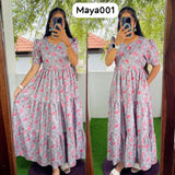 Maya Maxi-Feeding/Non feeding-Premium Heavy quality Georgette 3-Tier Maxi (With Lining)
