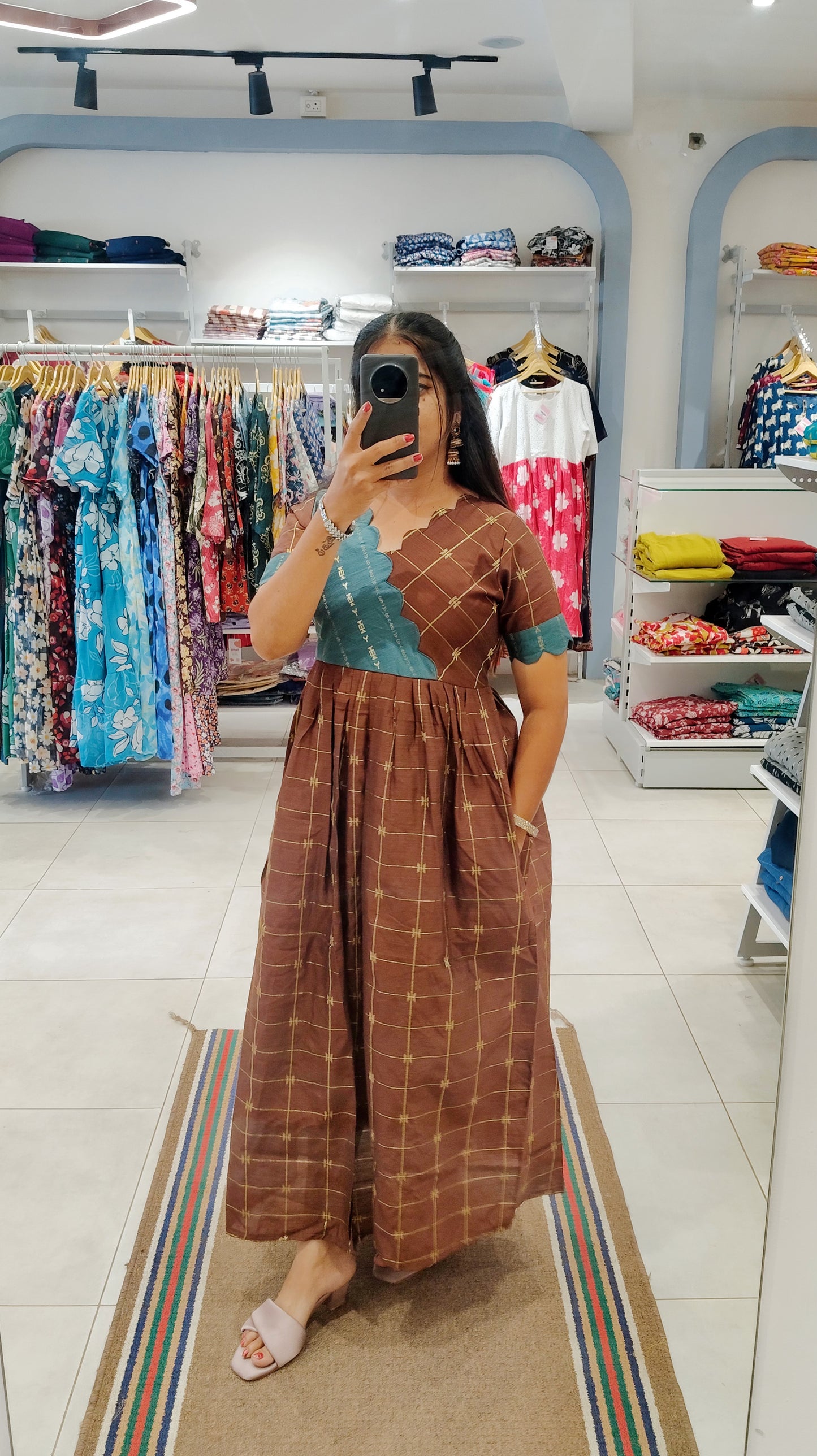 Premium Raw Silk Festive Maxi with Lining Non Feeding Only